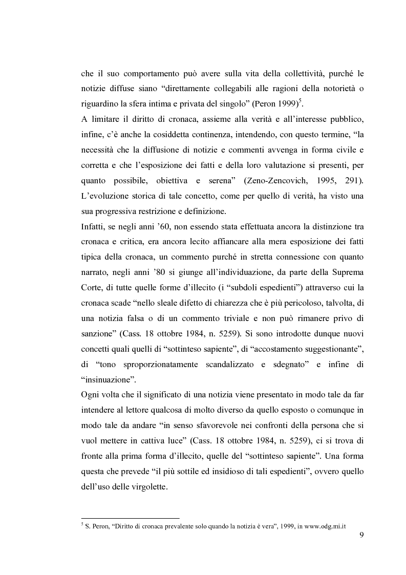 Anteprima della tesi: La diffamazione a mezzo stampa. Problemi e prospettive legislative, Pagina 11