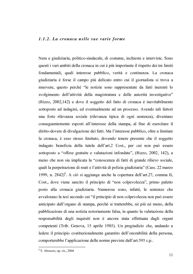 Anteprima della tesi: La diffamazione a mezzo stampa. Problemi e prospettive legislative, Pagina 13
