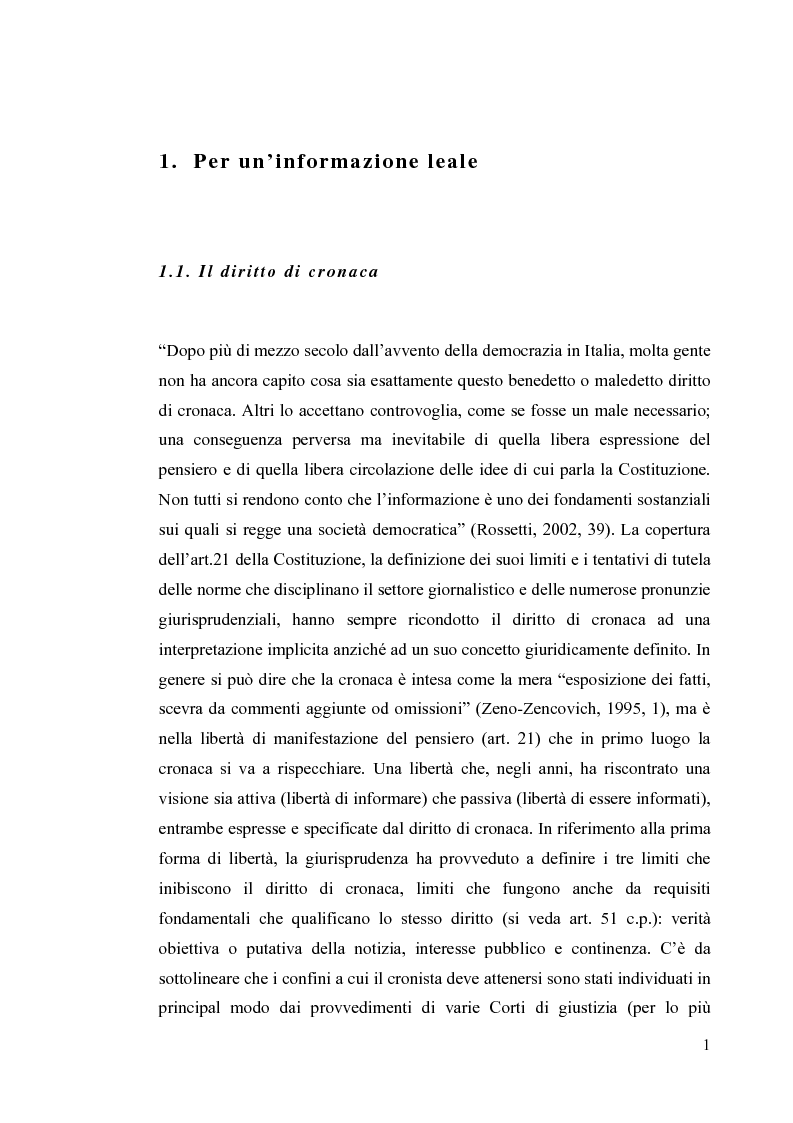 Anteprima della tesi: La diffamazione a mezzo stampa. Problemi e prospettive legislative, Pagina 3