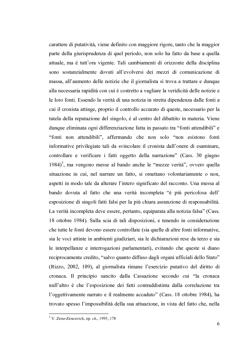 Anteprima della tesi: La diffamazione a mezzo stampa. Problemi e prospettive legislative, Pagina 8