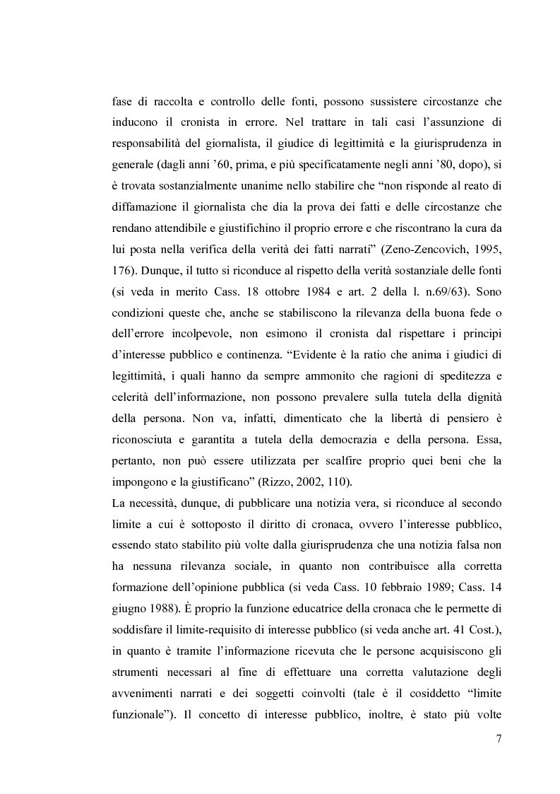 Anteprima della tesi: La diffamazione a mezzo stampa. Problemi e prospettive legislative, Pagina 9