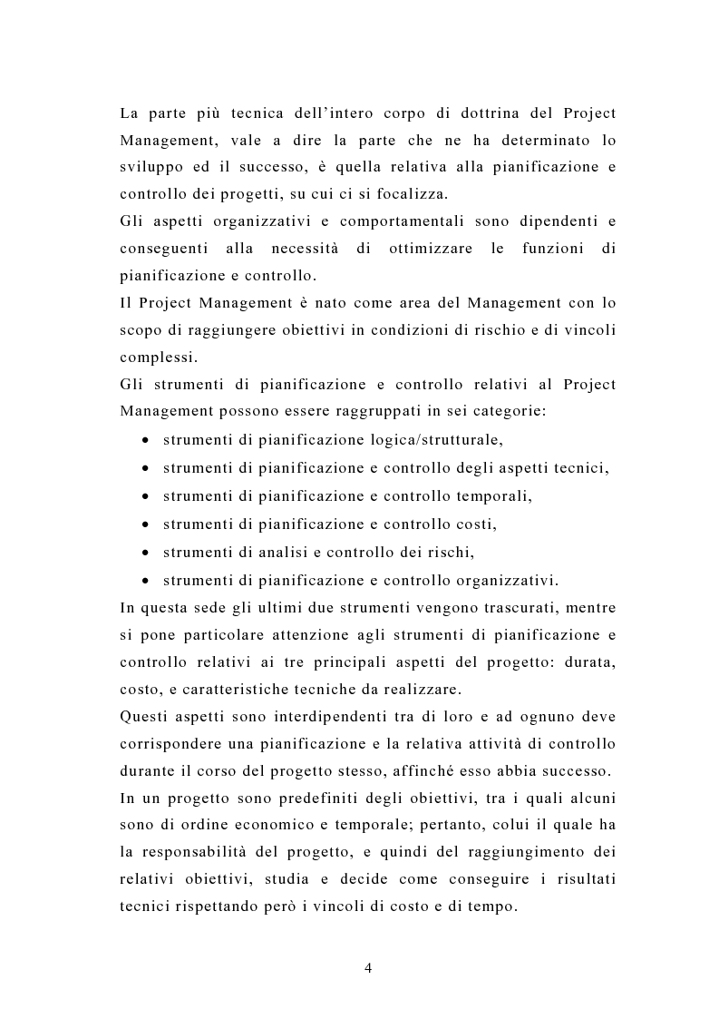 Anteprima della tesi: La pianificazione e il controllo dei grandi progetti. Il caso di un'impresa operante nel settore dell'impiantistica., Pagina 2