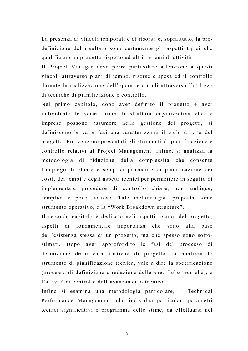 Anteprima della tesi: La pianificazione e il controllo dei grandi progetti. Il caso di un'impresa operante nel settore dell'impiantistica., Pagina 3