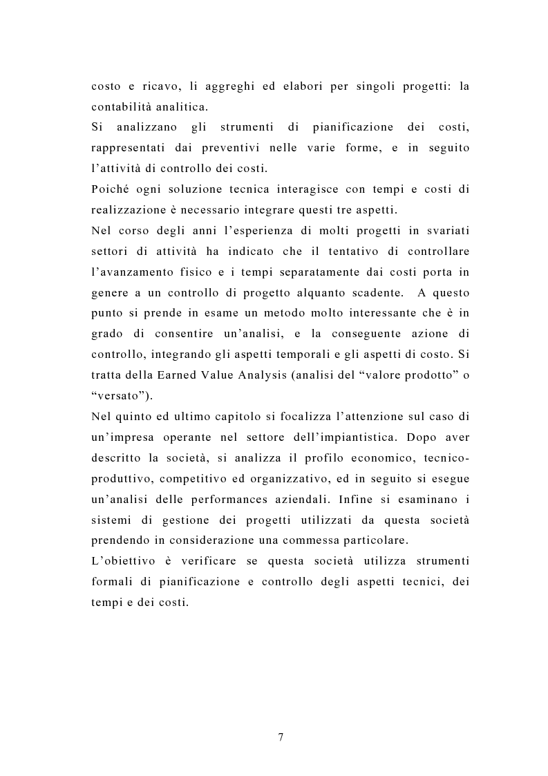 Anteprima della tesi: La pianificazione e il controllo dei grandi progetti. Il caso di un'impresa operante nel settore dell'impiantistica., Pagina 5