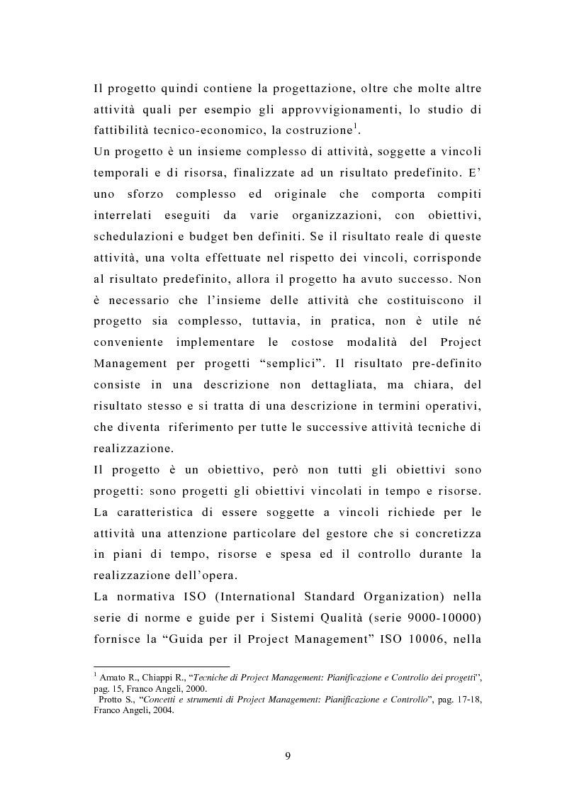 Anteprima della tesi: La pianificazione e il controllo dei grandi progetti. Il caso di un'impresa operante nel settore dell'impiantistica., Pagina 7