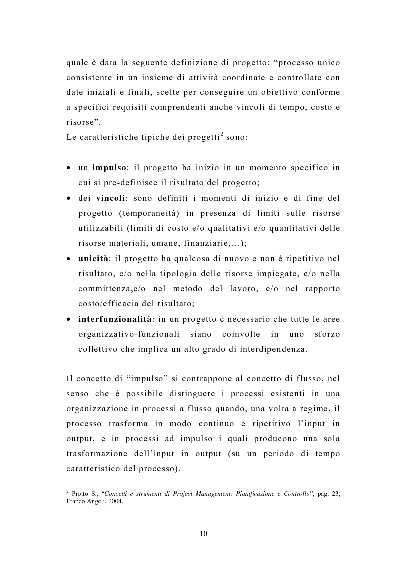 Anteprima della tesi: La pianificazione e il controllo dei grandi progetti. Il caso di un'impresa operante nel settore dell'impiantistica., Pagina 8