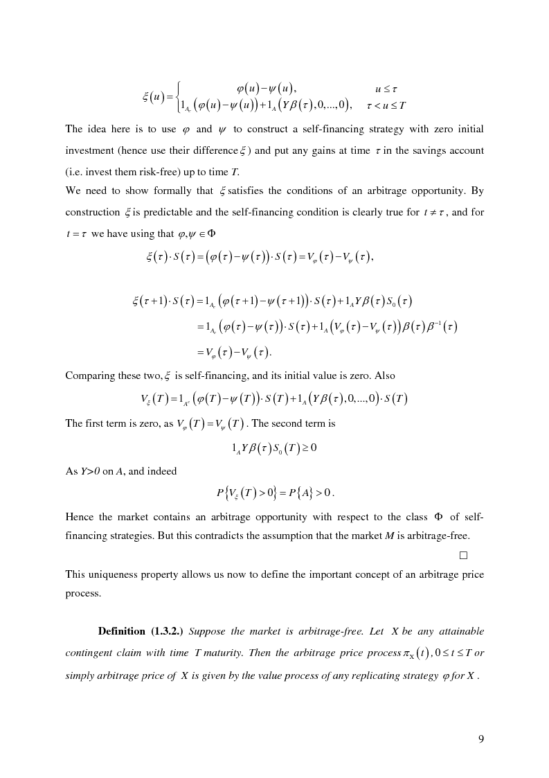 Anteprima della tesi: Valuation in Incomplete Markets, Pagina 11