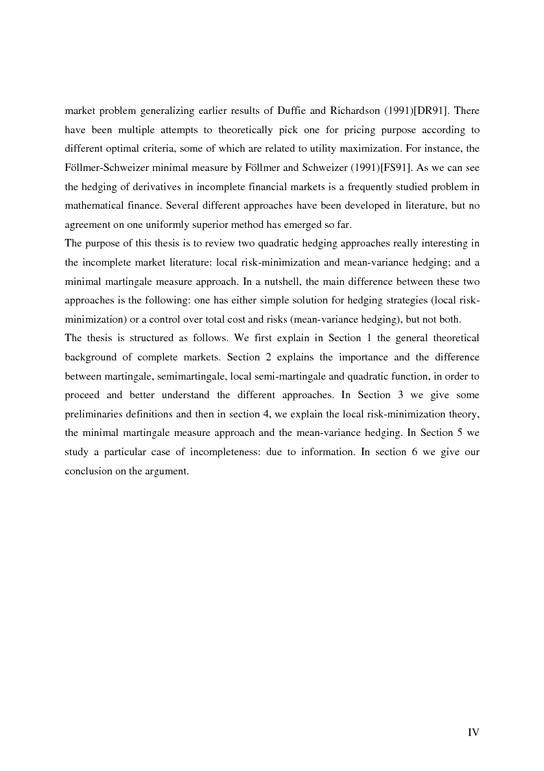 Anteprima della tesi: Valuation in Incomplete Markets, Pagina 2