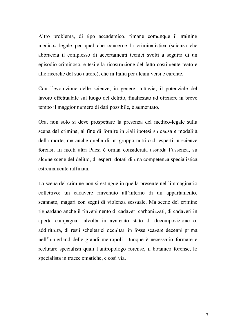 Anteprima della tesi: Dall'analisi della scena del delitto al profilo psicologico del criminale, Pagina 4