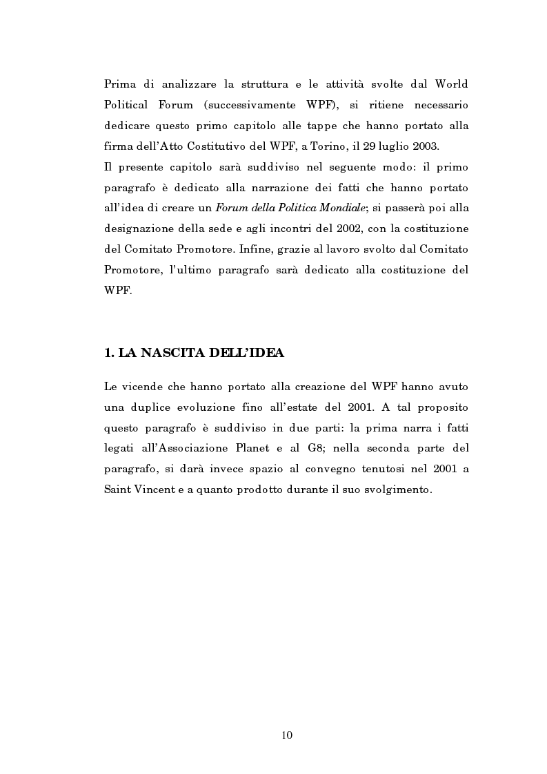 Anteprima della tesi: Il mondo intellettuale al servizio dell'ordine internazionale: The World Political Forum, Pagina 6