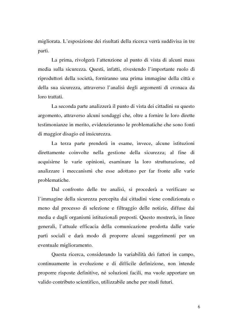 Anteprima della tesi: Comunicare la sicurezza a Perugia, Pagina 2