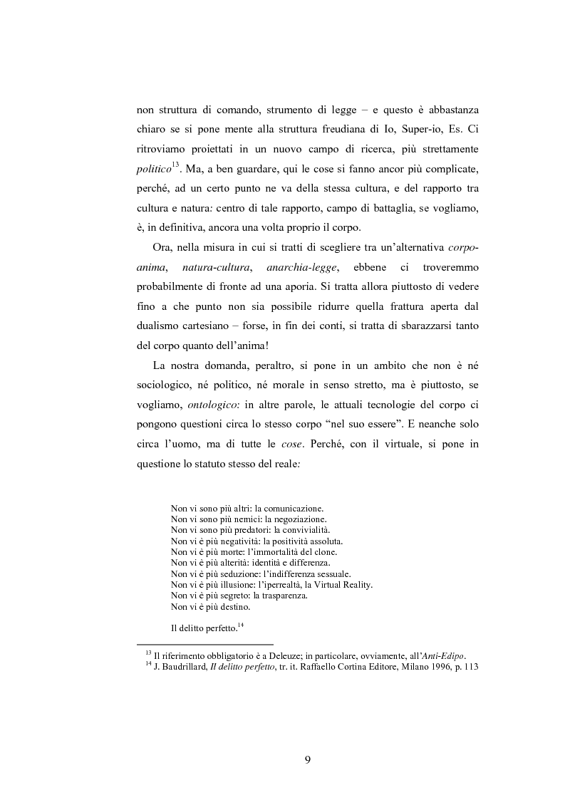 Anteprima della tesi: Il corpo ingannato tra metafisica e tecnologia, Pagina 6