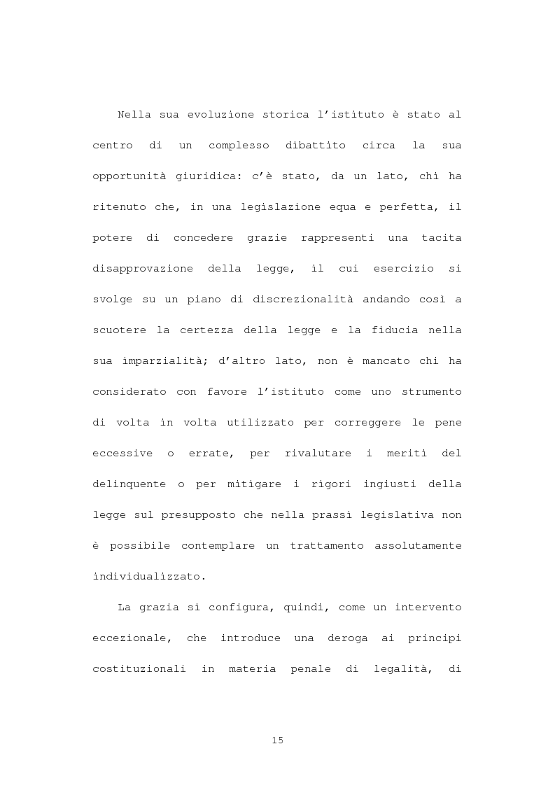 Anteprima della tesi: La grazia: potere presidenziale e controfirma ministeriale, Pagina 12