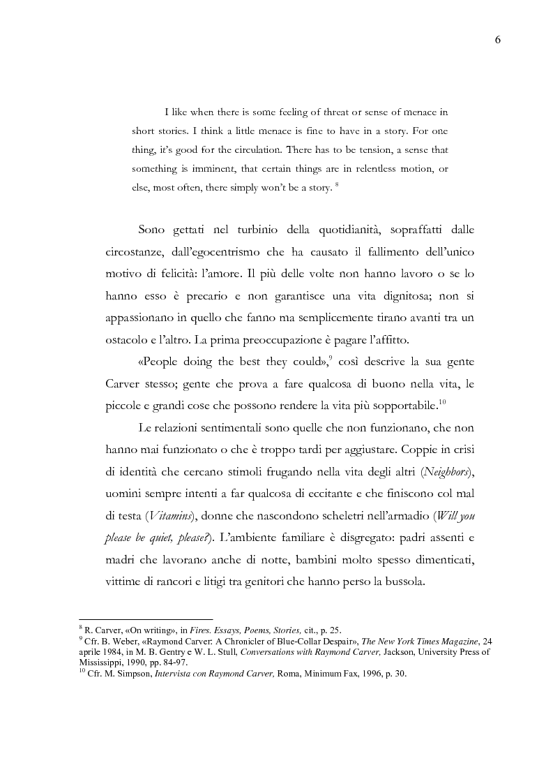 Anteprima della tesi: Dalle parole alle immagini: Robert Altman interpreta Raymond Carver, Pagina 6