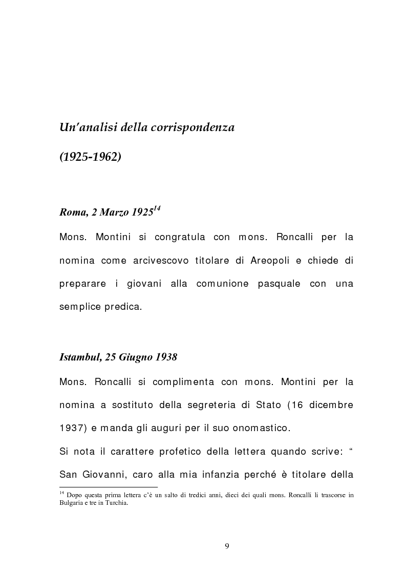 Anteprima della tesi: La corrispondenza tra Roncalli e Montini (1925-1962), Pagina 8