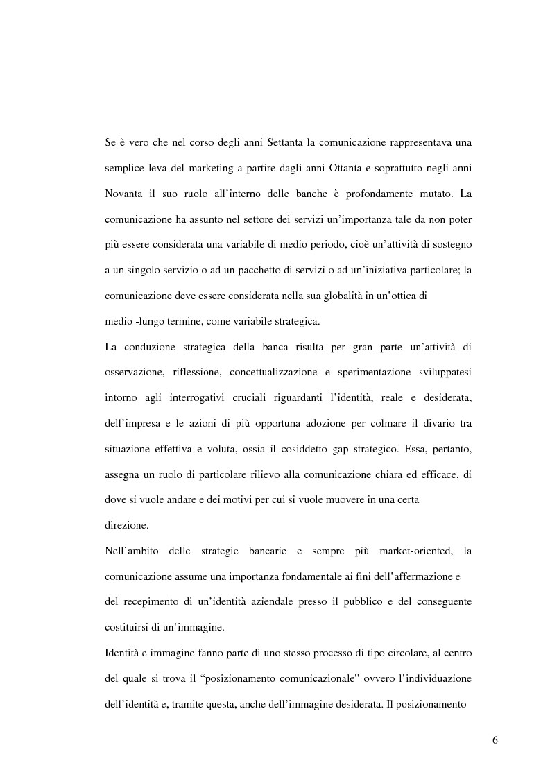 Anteprima della tesi: La banca e la comunicazione pubblicitaria. Caso aziendale: Monte dei Paschi di Siena S.p.a., Pagina 2