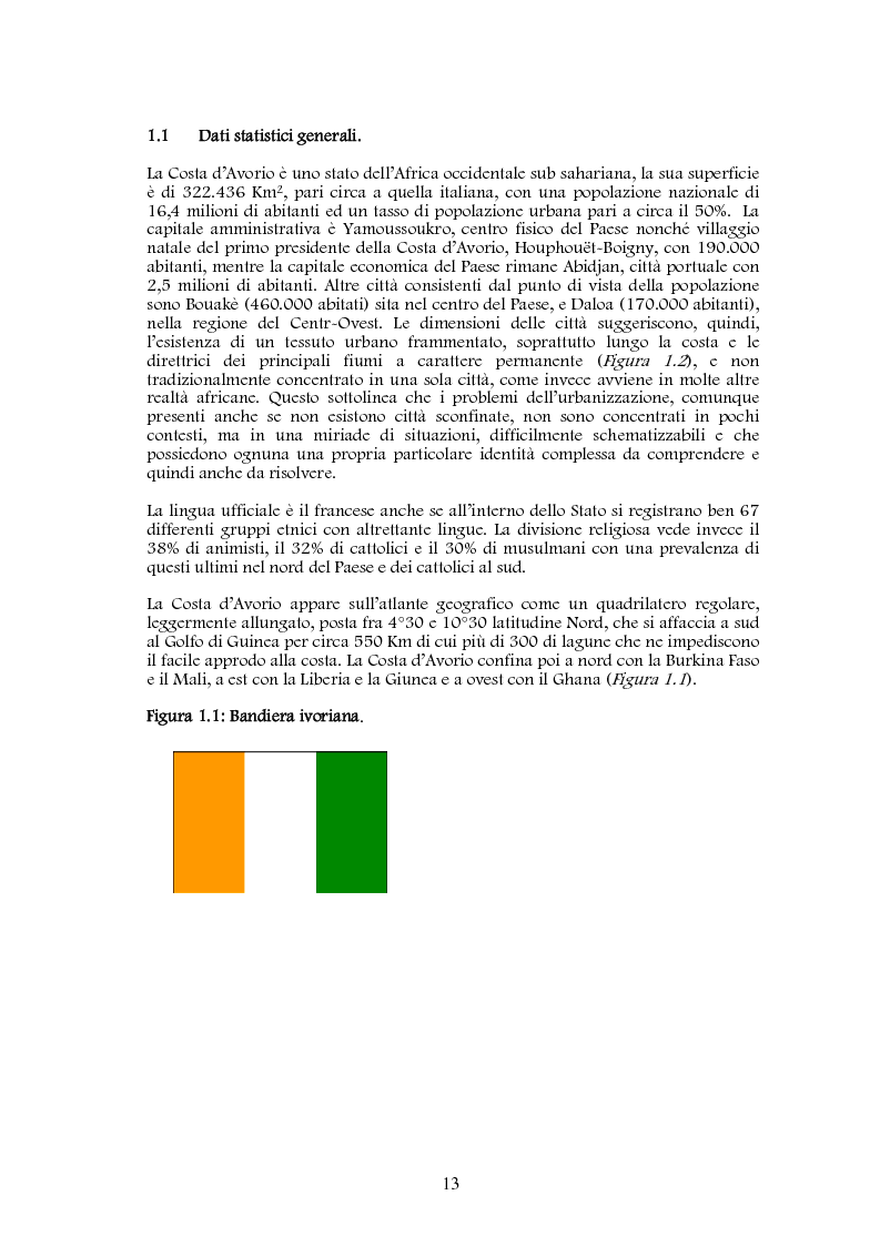 Anteprima della tesi: Studio di realizzazione e fattibilità di un microprogetto di sviluppo agricolo. Il caso di Tabagne, Costa d'Avorio, Pagina 5