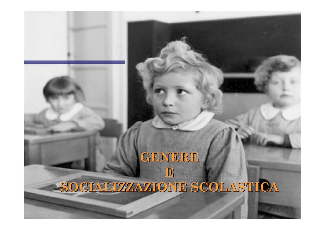 Anteprima della tesi: Genere e socializzazione scolastica. Una ricerca sulla rappresentazione dei modelli sessuali nei libri di testo per la scuola elementare, Pagina 1