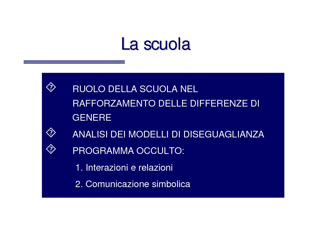 Anteprima della tesi: Genere e socializzazione scolastica. Una ricerca sulla rappresentazione dei modelli sessuali nei libri di testo per la scuola elementare, Pagina 4