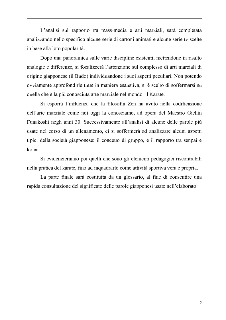 Anteprima della tesi: Il Karate: aspetti sociali, educativi e culturali, Pagina 2