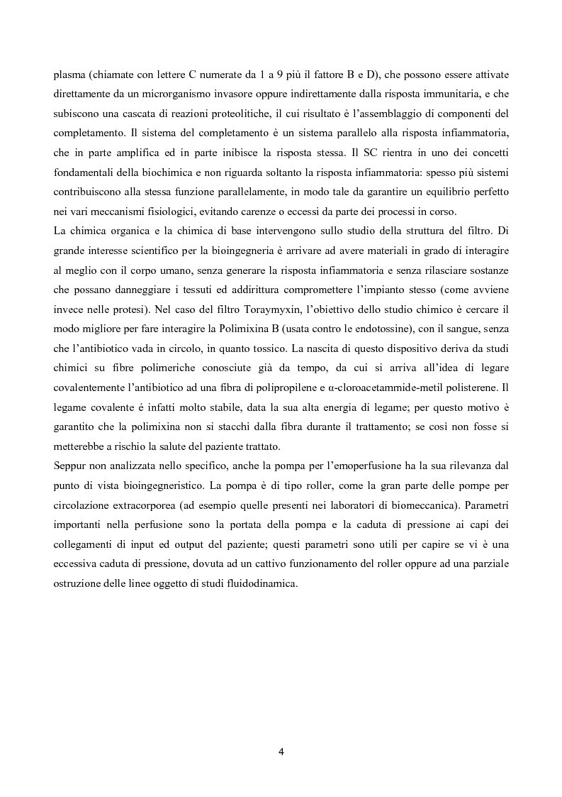 Anteprima della tesi: Il toraymyxin, metodo innovativo per il trattamento della sepsi, Pagina 4