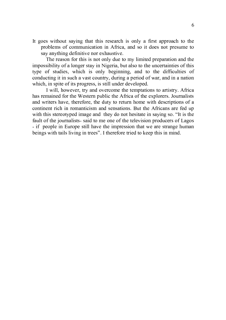 Anteprima della tesi: Toward a Study of Radio and Television in Africa. The Case of Nigeria, Pagina 4