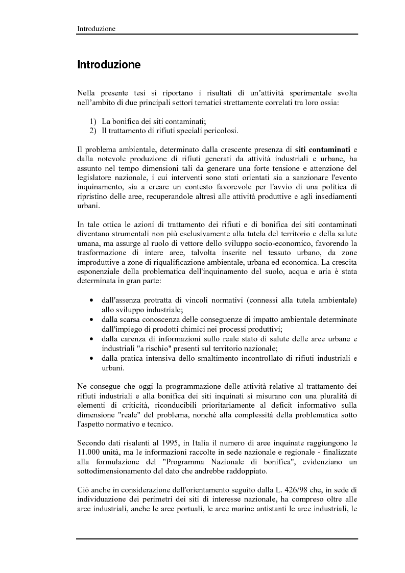 Anteprima della tesi: Bonifica di siti contaminati e trattamento di rifiuti speciali, Pagina 2