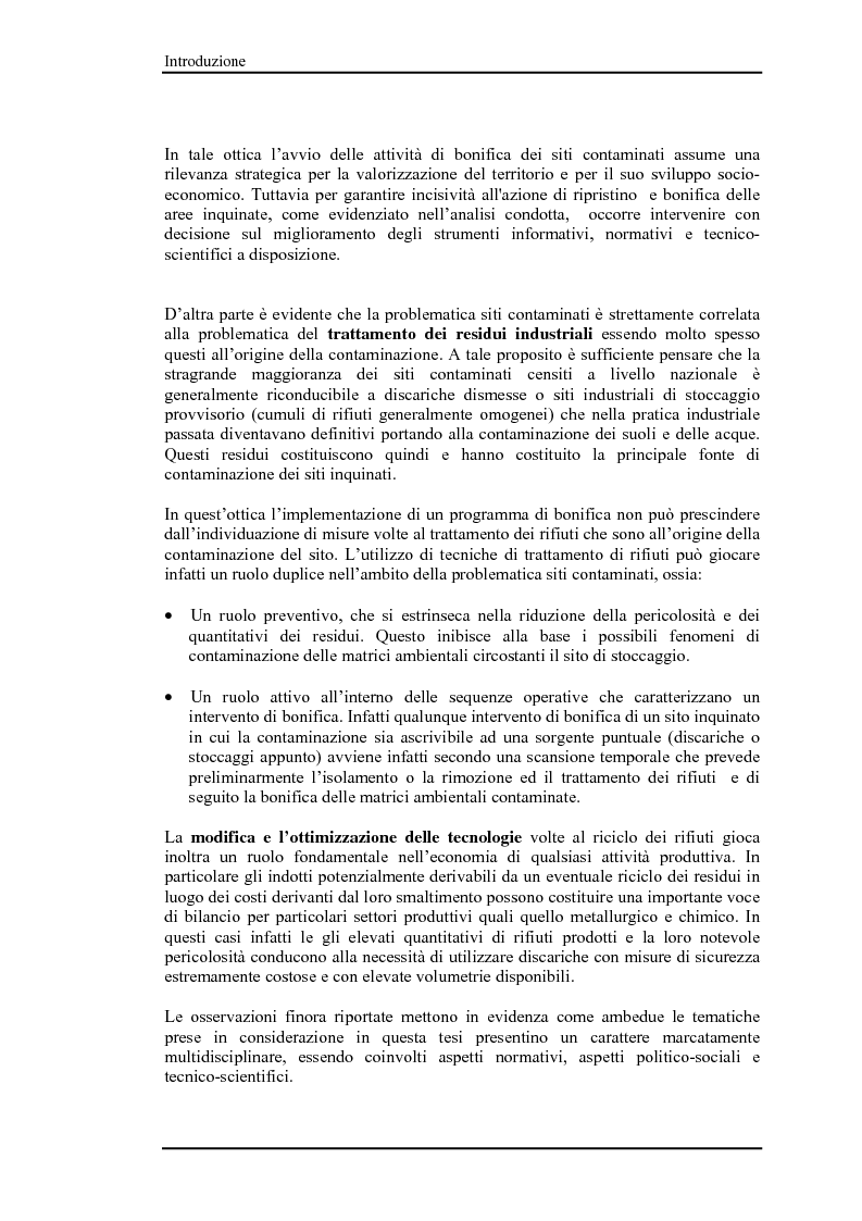 Anteprima della tesi: Bonifica di siti contaminati e trattamento di rifiuti speciali, Pagina 4