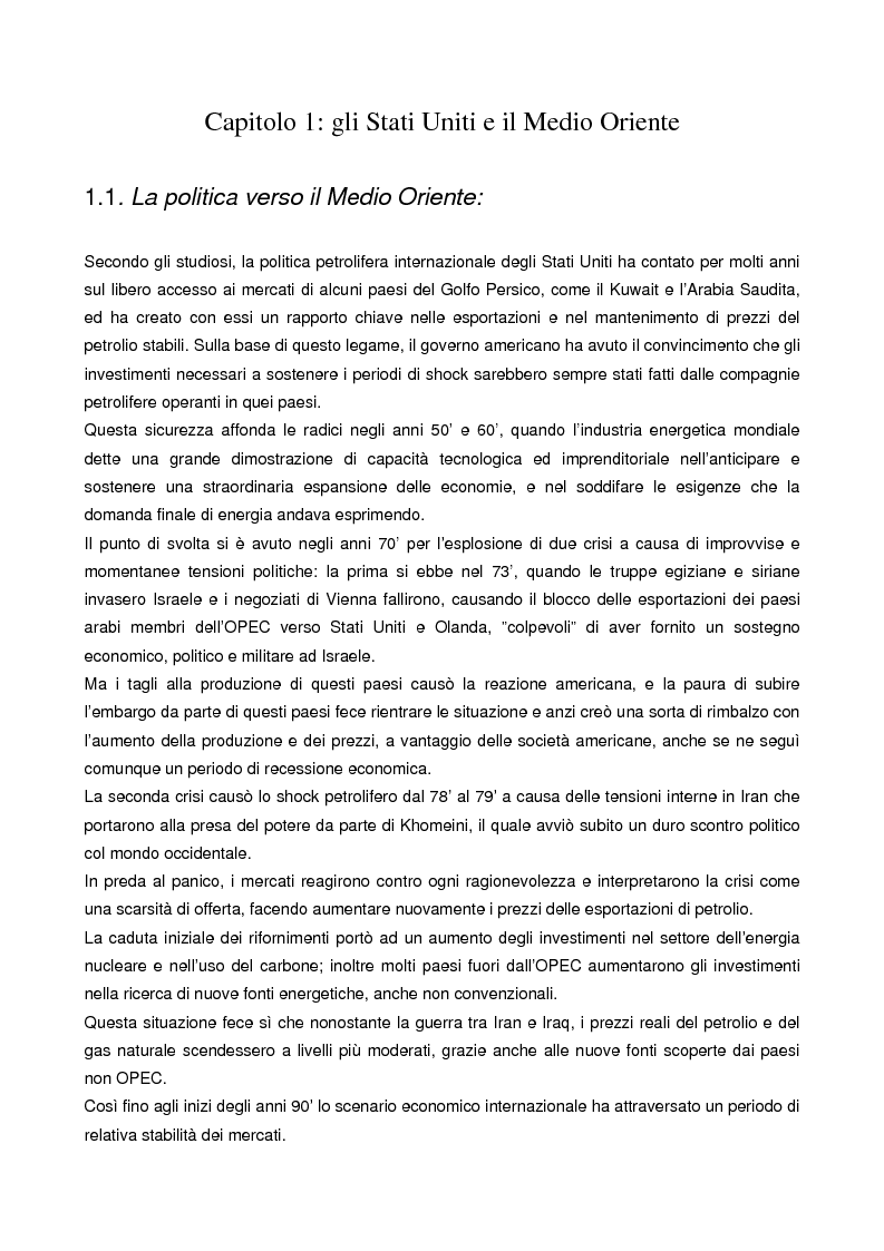 Anteprima della tesi: Le strategie energetiche degli U.S.A.: risorse, innovazioni tecnologiche e prospettive future, Pagina 6