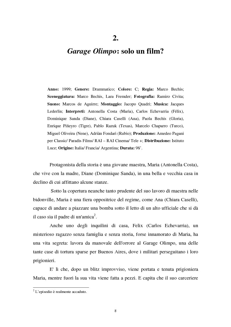 Anteprima della tesi: Realismo cinematografico e documentazione storica. Un caso esemplare: Garage Olimpo, Pagina 6