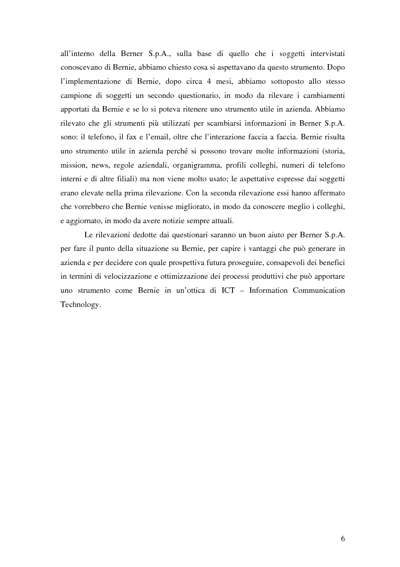 Anteprima della tesi: Nuove tecnologie e comunicazione organizzativa: il caso Bernie., Pagina 3
