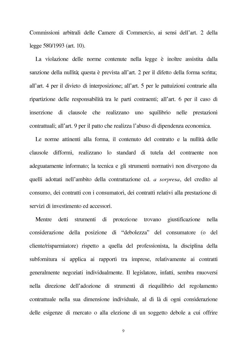Anteprima della tesi: Il contratto di subfornitura, Pagina 9