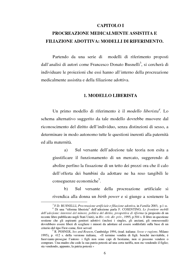 Anteprima della tesi: Adozione e fecondazione artificiale: presupposti e conseguenze del rapporto di filiazione, Pagina 4