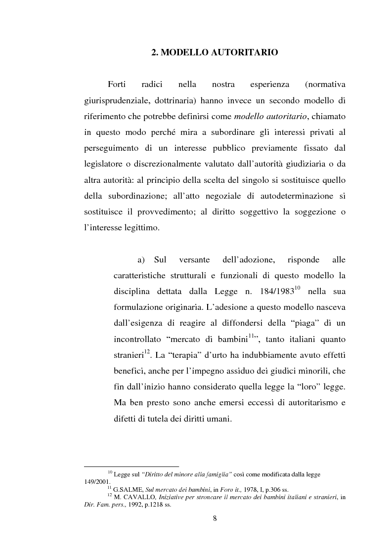 Anteprima della tesi: Adozione e fecondazione artificiale: presupposti e conseguenze del rapporto di filiazione, Pagina 6