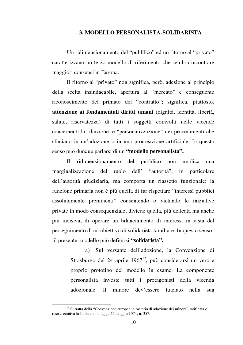 Anteprima della tesi: Adozione e fecondazione artificiale: presupposti e conseguenze del rapporto di filiazione, Pagina 8
