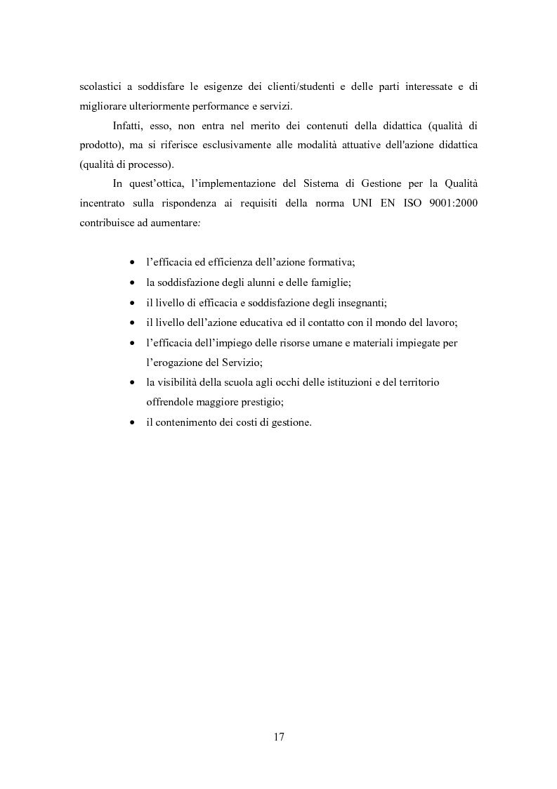 Anteprima della tesi: Gestione della Qualità in ambito scolastico, Pagina 14