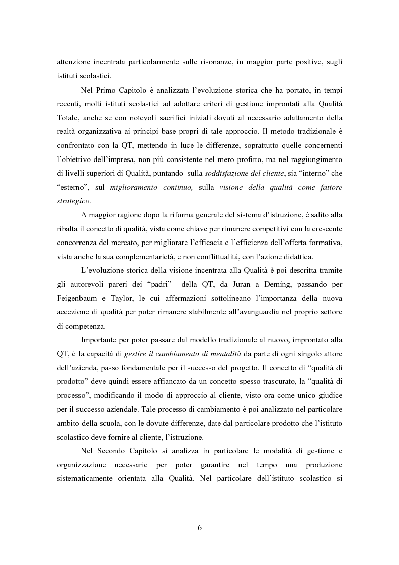 Anteprima della tesi: Gestione della Qualità in ambito scolastico, Pagina 3