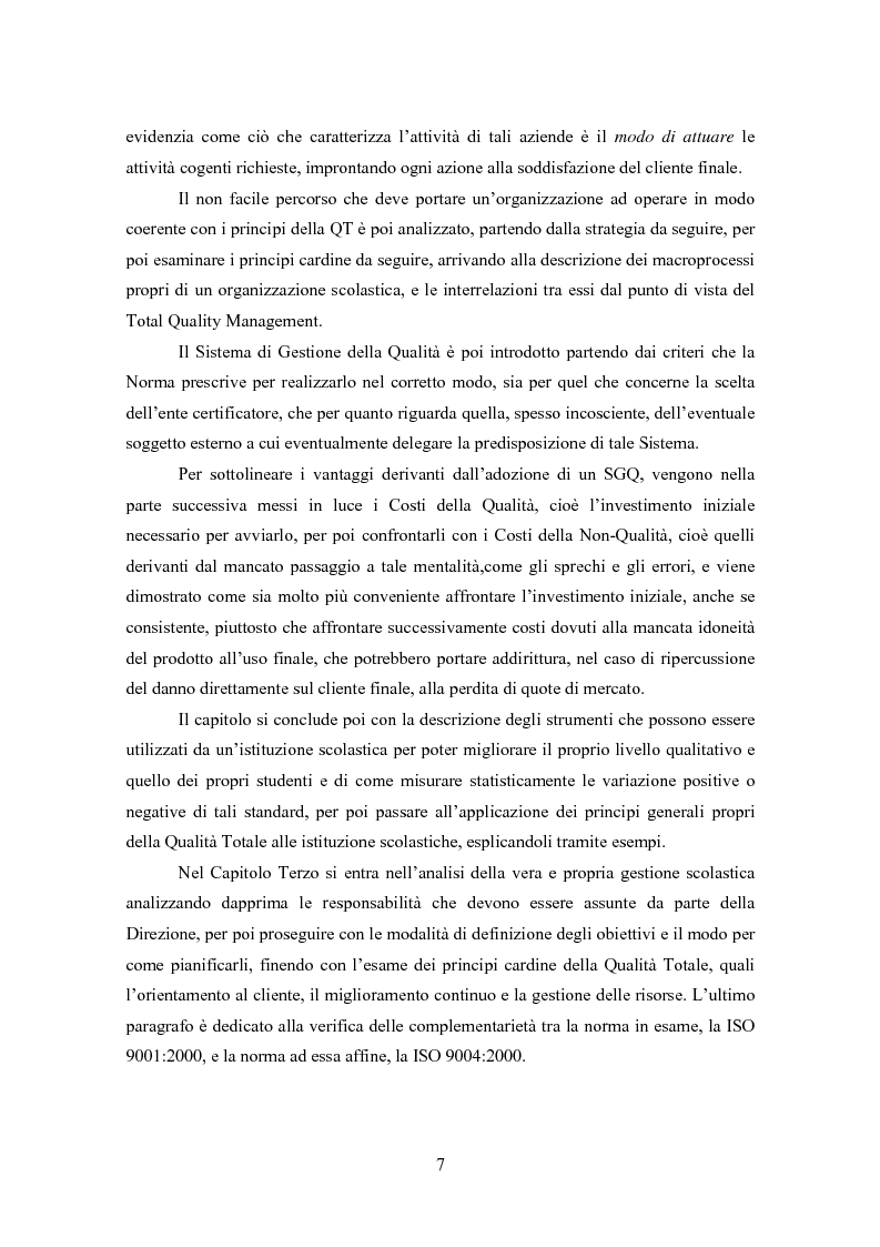 Anteprima della tesi: Gestione della Qualità in ambito scolastico, Pagina 4