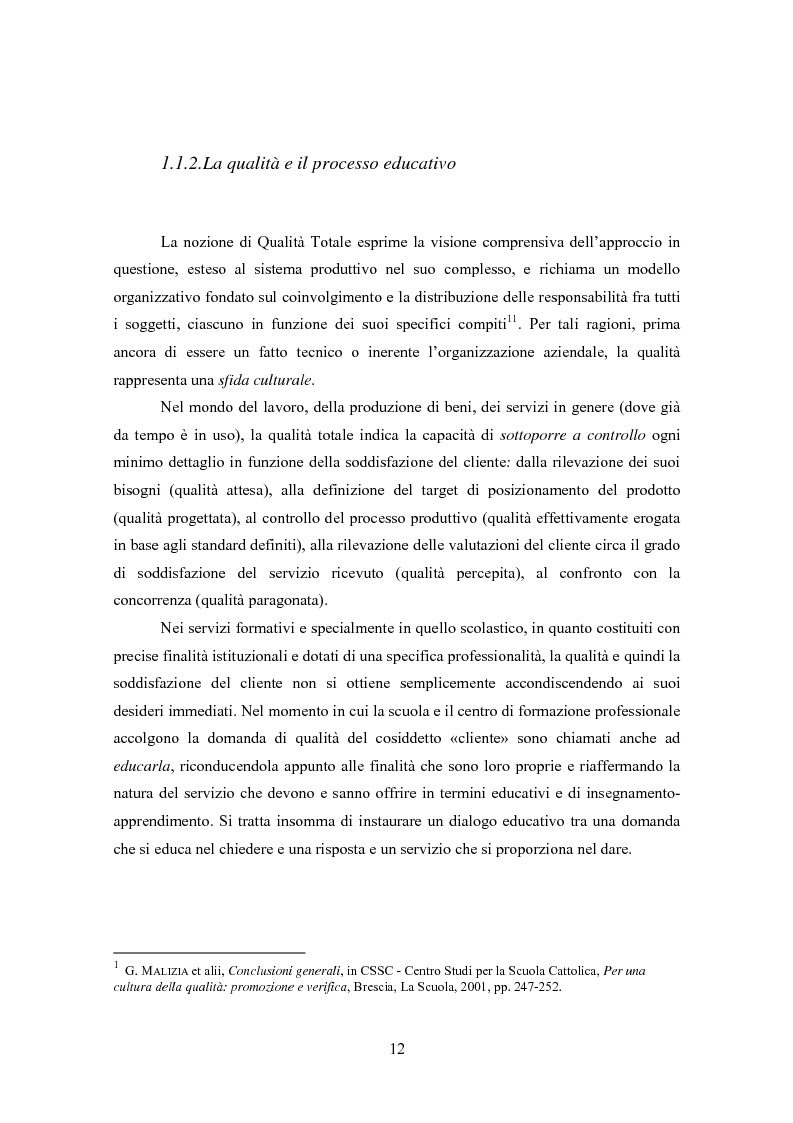 Anteprima della tesi: Gestione della Qualità in ambito scolastico, Pagina 9