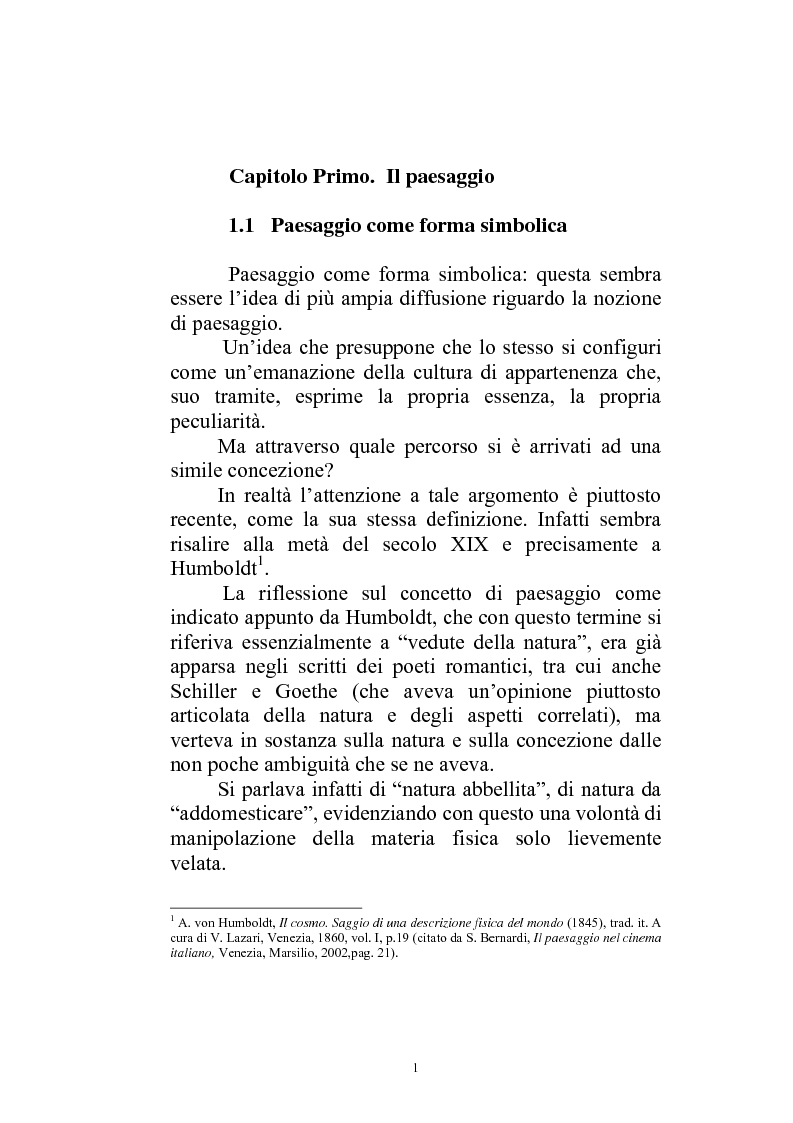 Anteprima della tesi: Il paesaggio diverso nel cinema italiano degli anni novanta. Prospettive, regionalismi e differenti visioni, Pagina 4