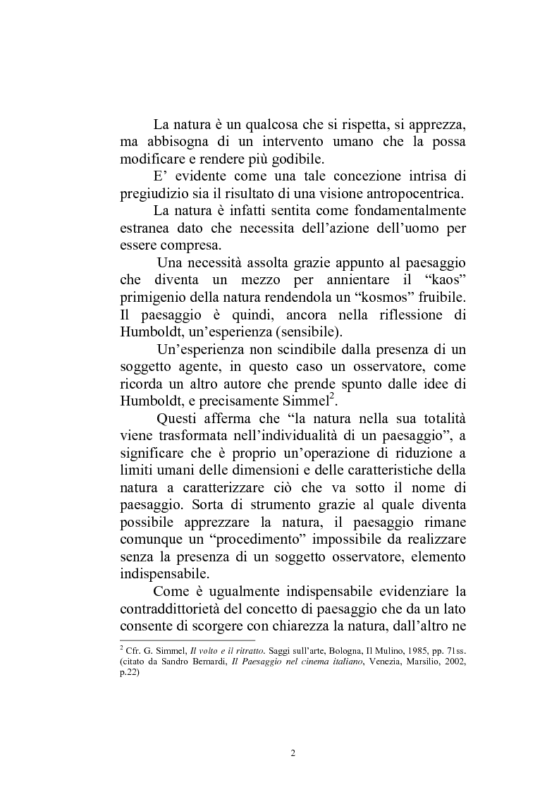 Anteprima della tesi: Il paesaggio diverso nel cinema italiano degli anni novanta. Prospettive, regionalismi e differenti visioni, Pagina 5