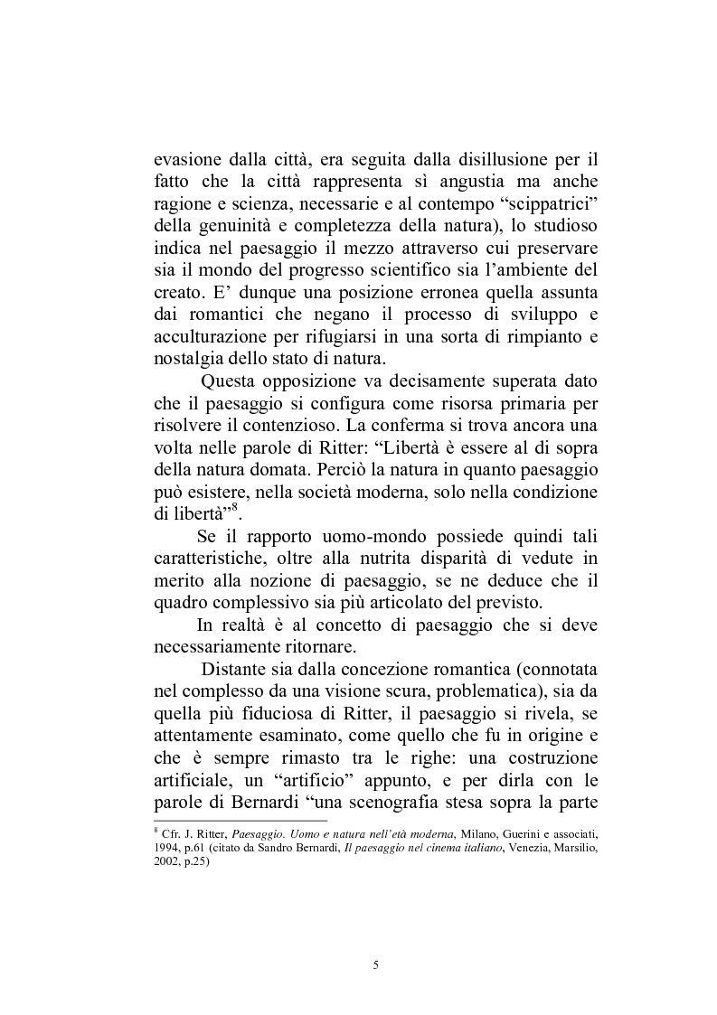 Anteprima della tesi: Il paesaggio diverso nel cinema italiano degli anni novanta. Prospettive, regionalismi e differenti visioni, Pagina 8