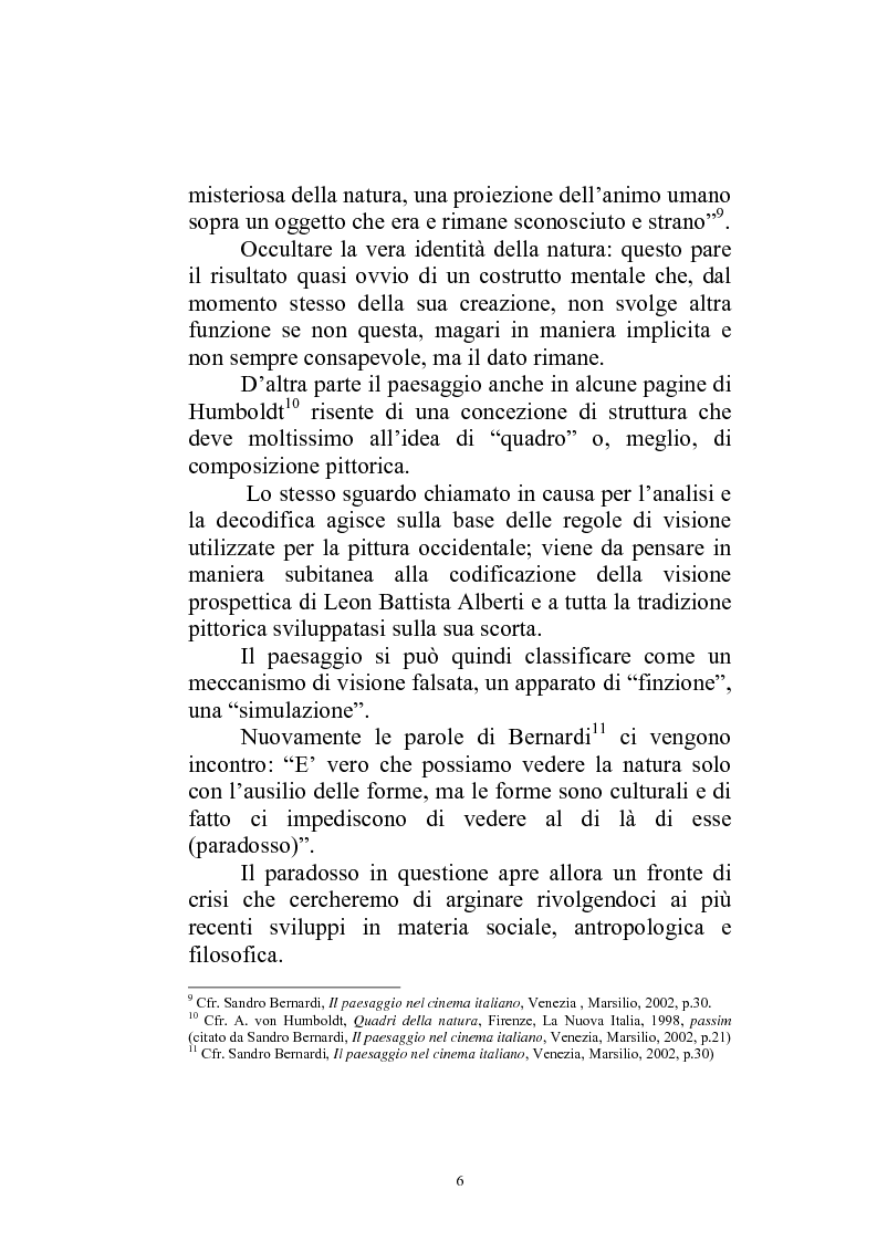 Anteprima della tesi: Il paesaggio diverso nel cinema italiano degli anni novanta. Prospettive, regionalismi e differenti visioni, Pagina 9