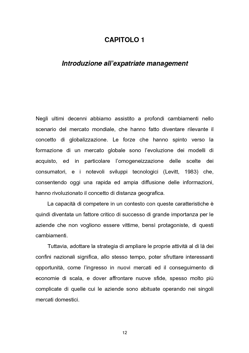 Anteprima della tesi: Una fase critica dell'expatriate management: il rientro, Pagina 7