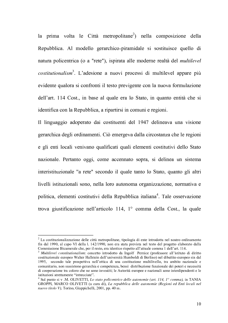 Anteprima della tesi: Il potere statutario degli enti locali alla luce delle novità introdotte dalla riforma del Titolo V della Costituzione., Pagina 8