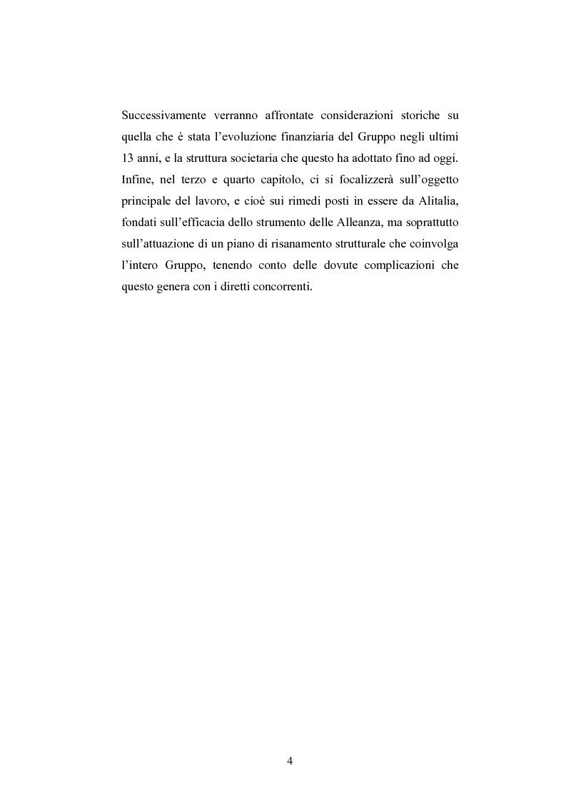 Anteprima della tesi: La ristrutturazione del Gruppo Alitalia, Pagina 2