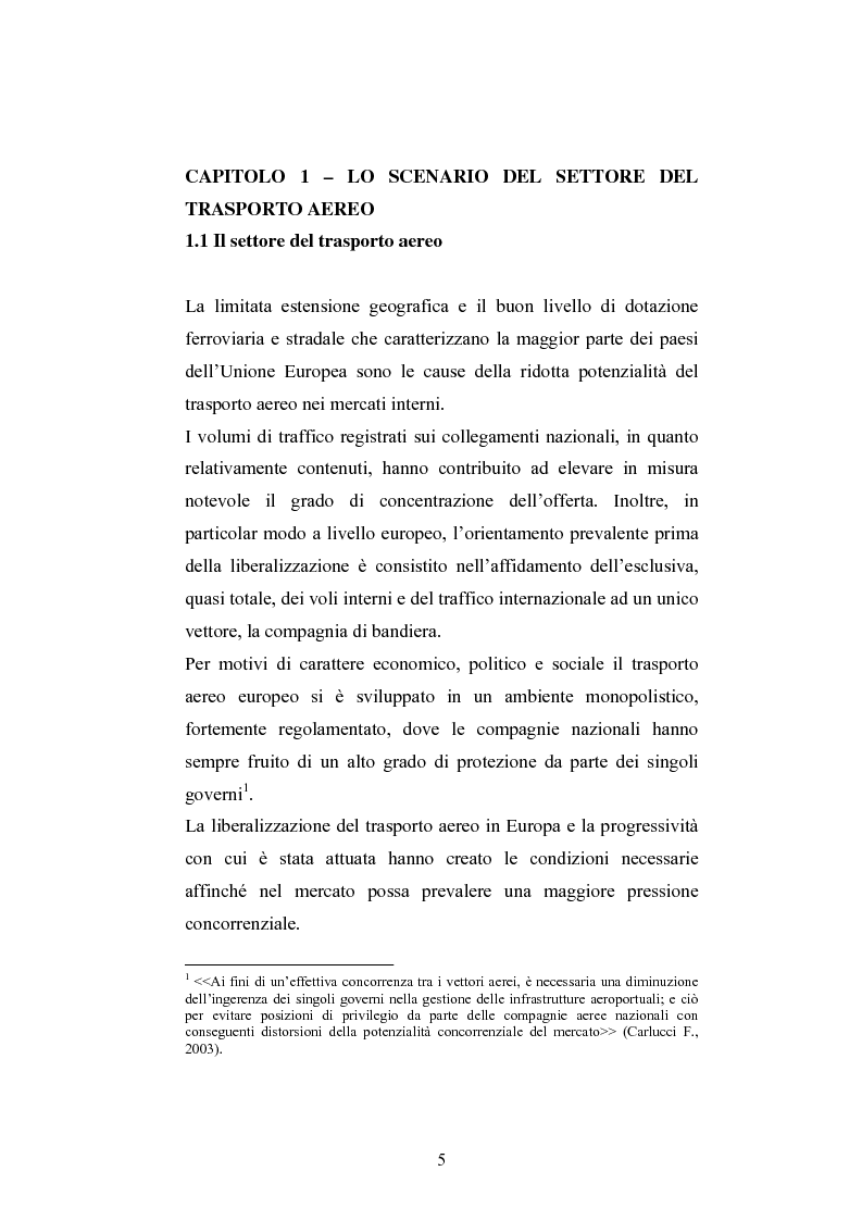 Anteprima della tesi: La ristrutturazione del Gruppo Alitalia, Pagina 3