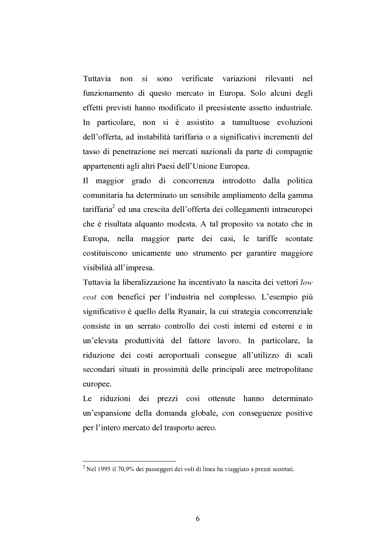 Anteprima della tesi: La ristrutturazione del Gruppo Alitalia, Pagina 4