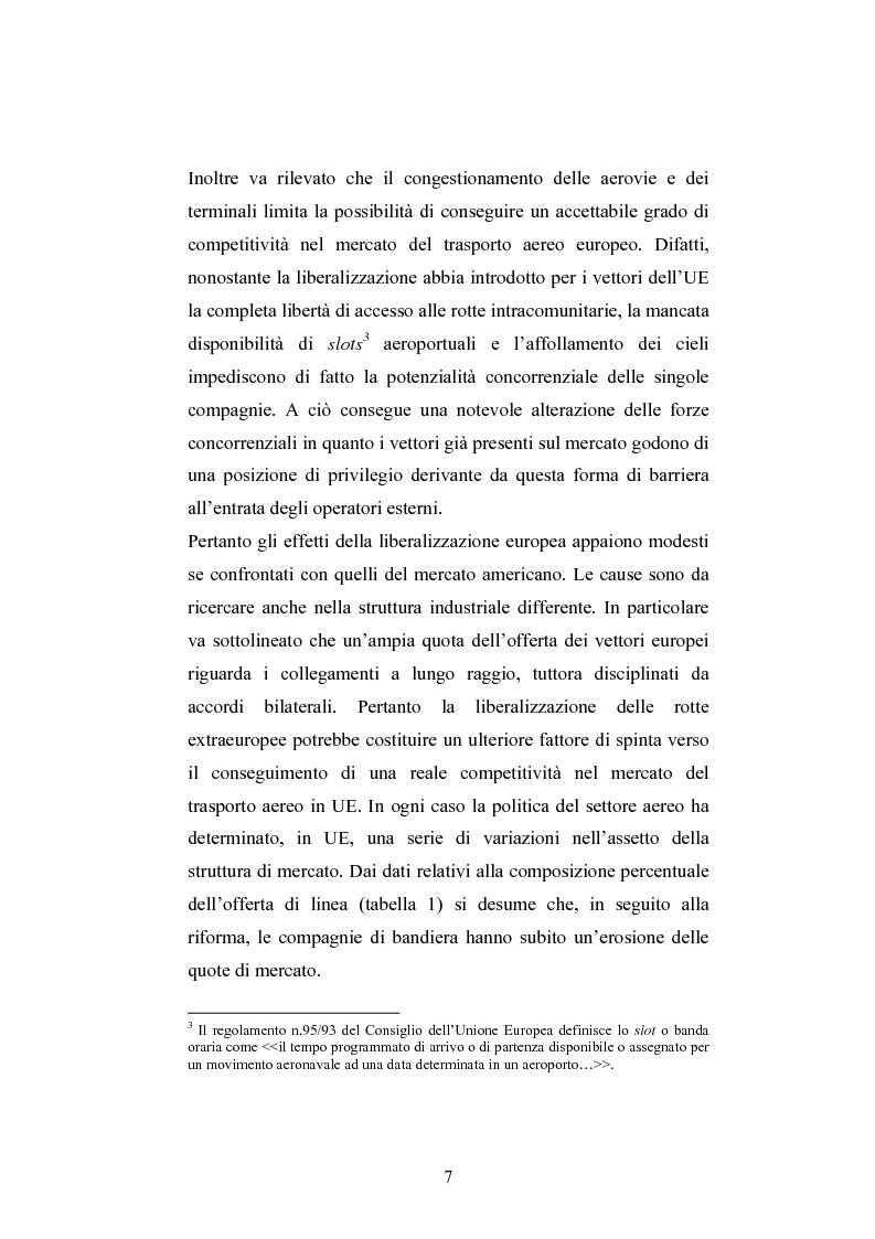 Anteprima della tesi: La ristrutturazione del Gruppo Alitalia, Pagina 5