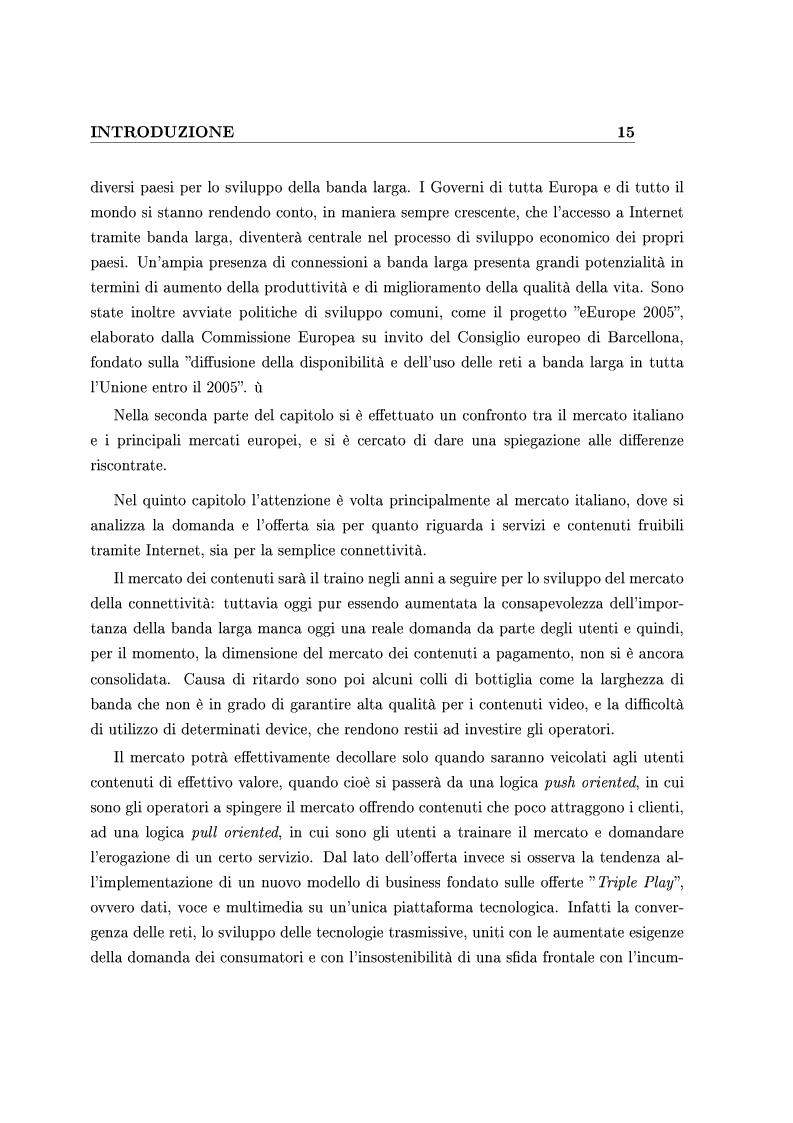 Anteprima della tesi: Le Strategie competitive degli ISP nel BroadBand nella fase di consolidamento del mercato. Un'analisi di scenario, Pagina 5